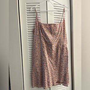 Abercrombie & Fitch Squareneck Wrap Mini Dress Pink Floral